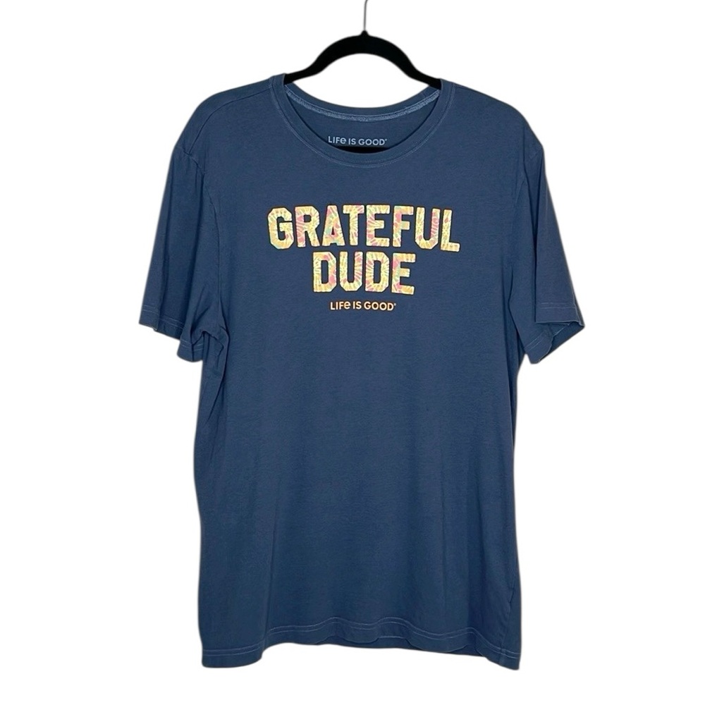 Life Is Good Grateful Dude blue 100% cotton tee size Medium